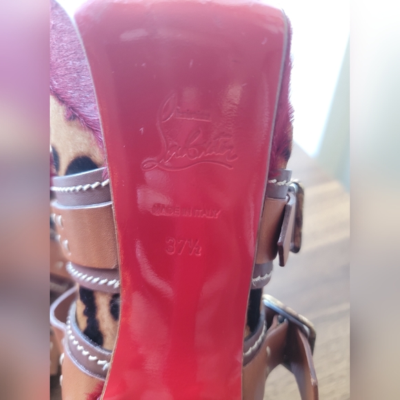 Christian Louboutin Pony Hair Animal Print platform shoe, size 37 1/2 (7 1/2 US) - Picture 4 of 6